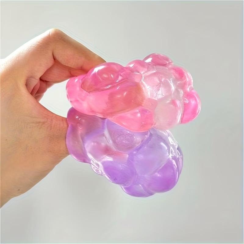 Super Soft Ice Transparent Grape Shape Squeeze Toy, Stress Relief Fidget Toy, Small Muscle Skill Building, Slow Rise Simulation Fruit, Stress Relief Gadgets