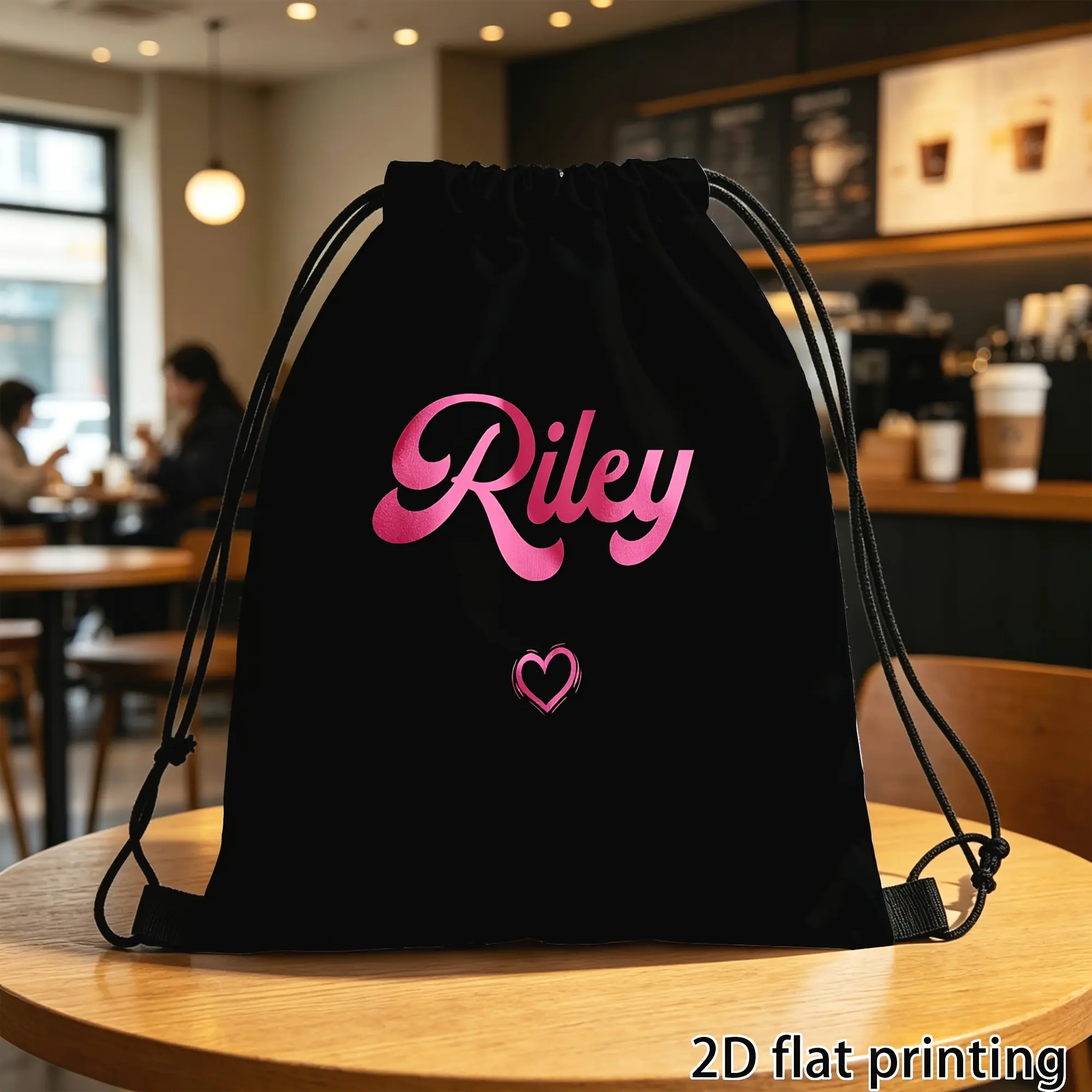 1pc, Custom, Drawstring Bag, Sports And Fitness Bag, Backpack, Customizable Heart-Shaped Drawstring Bag in Four Colors, Minimalist Storage Solution for Your Supplies And Grocery Runs, Unique Daily Carry And Personalized Gift Choice
