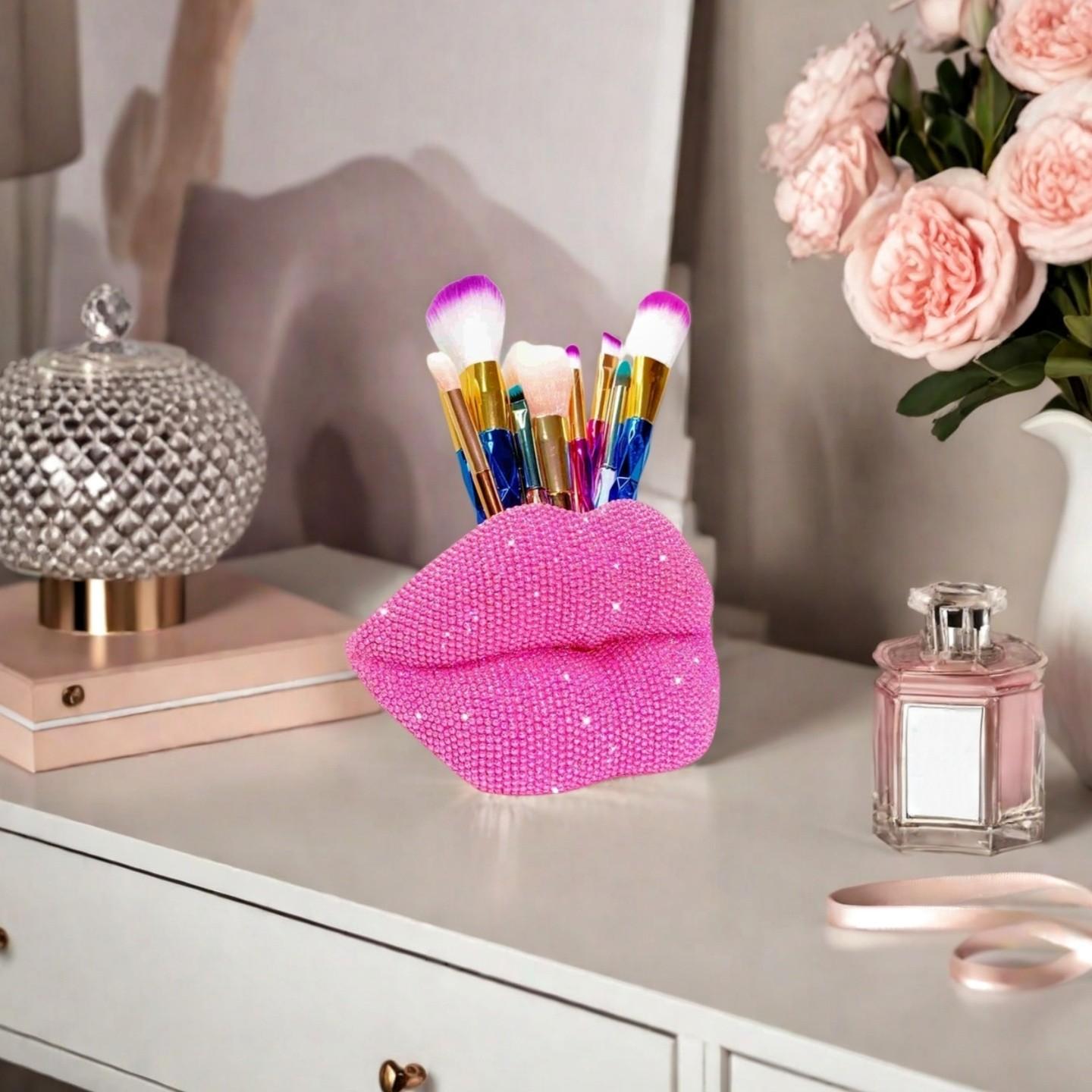 Shiny Lip Statue Ornament, Resin Craft, Perfect for Vanity, Bedroom, Bathroom, Valentine's Day, Christmas, Wedding Decor, Ideal Gift