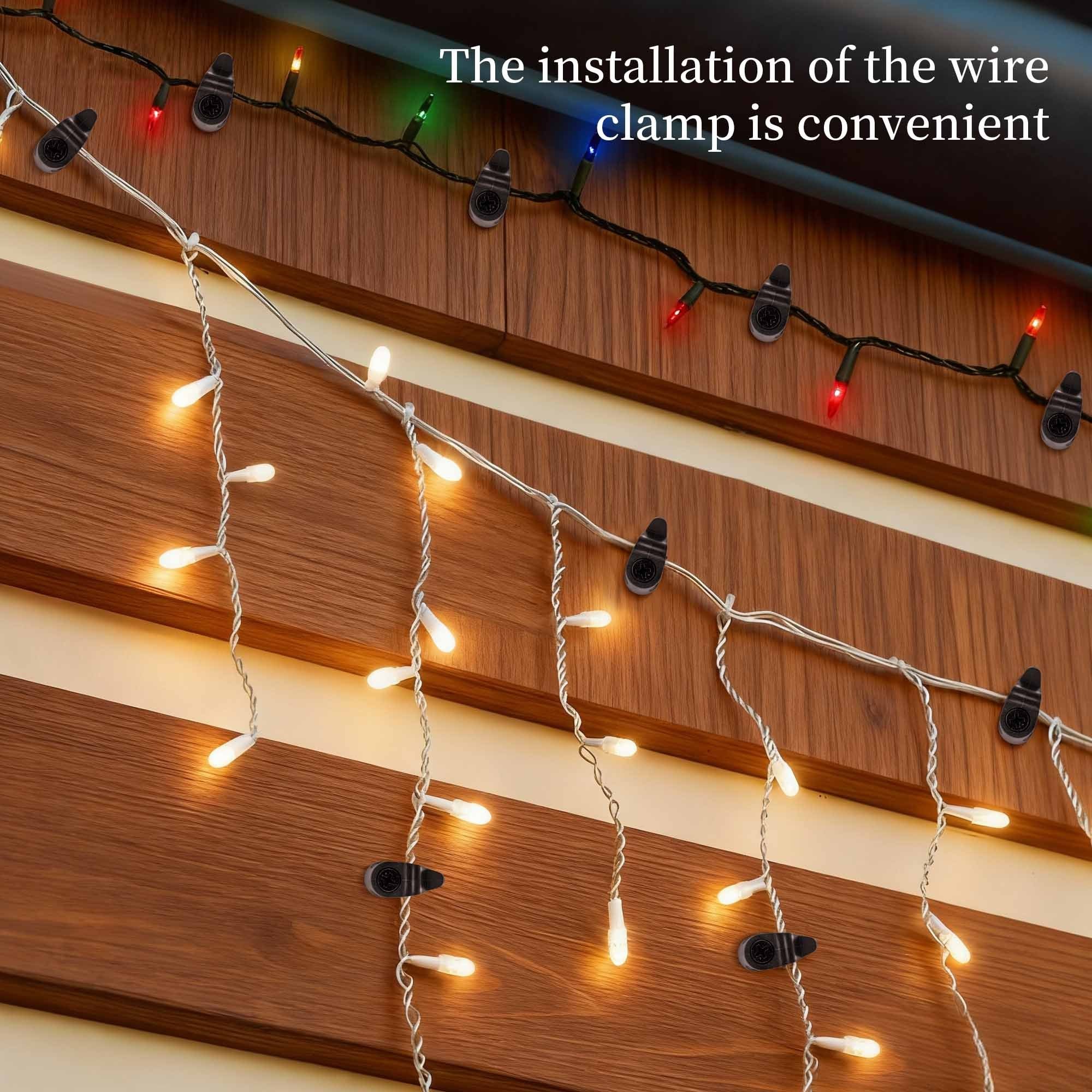 Easy Install Screw-In String Light Hangers, LED Light Clips Hooks, Outdoor Patio Fairy Lights, Christmas & Halloween Decor
