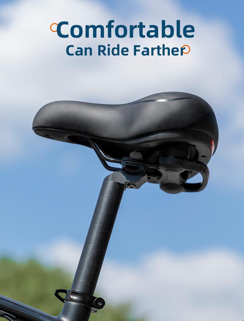 ROCKBROS Bike Seat Comfort Bike Saddle Mountain Bicycle Accessories for Men Women Soft Wide Bike Seat Cushion Dual Shock Absorbing with Reflective Strip