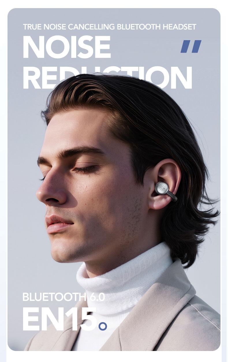 HTC NE15 AI translation earphones clip-on earphones business earphones Bluetooth earphones 6.0 low latency earphones IPX5 waterproof HiFi sound quality ear clip wireless earphones