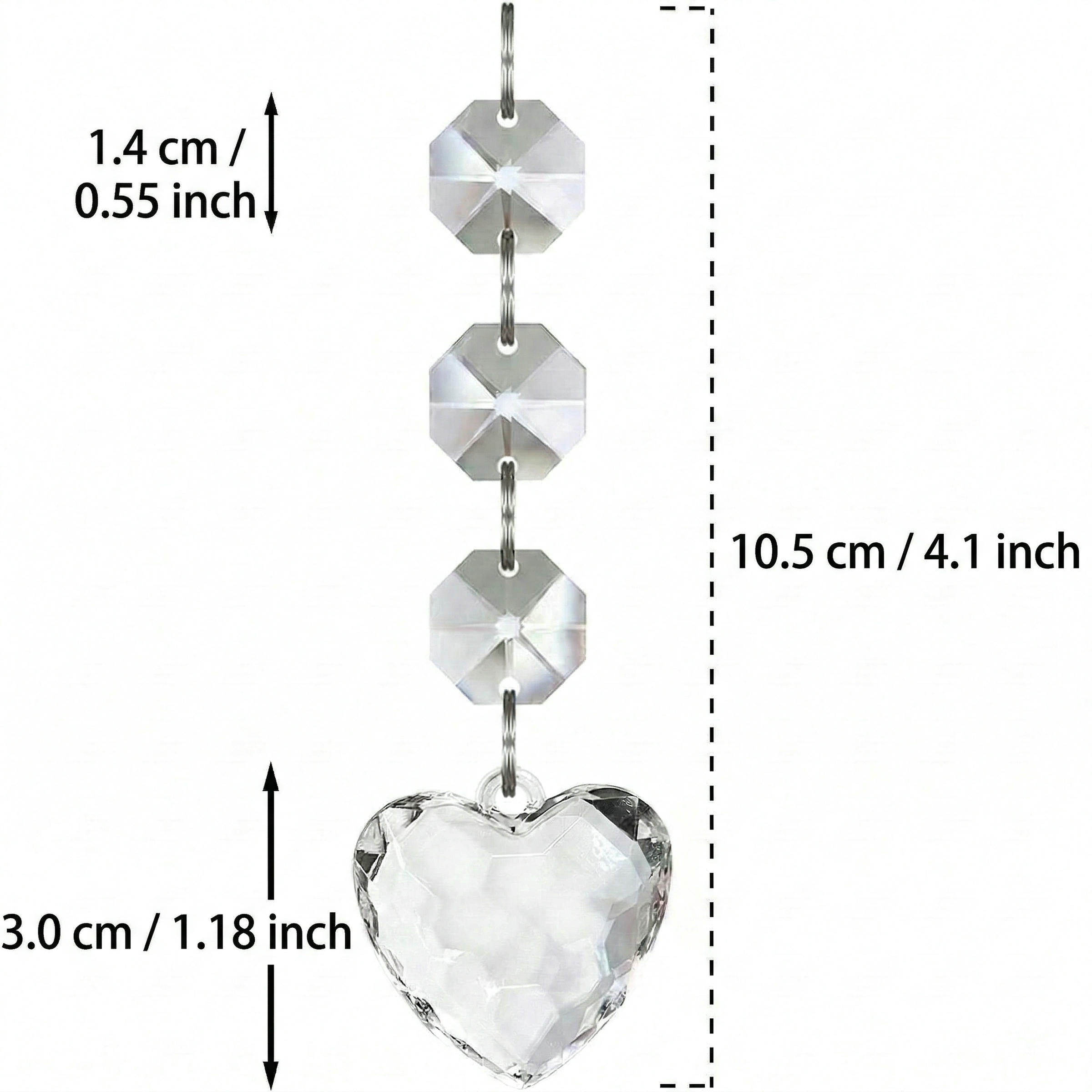 10 Pcs Acrylic Hanging Crystal Ornaments, Sparkling Icicle Prism Drop Pendants with Octagon Beads for Wedding Centerpieces, Tree Decorations, Chandelier & Party Supplies
