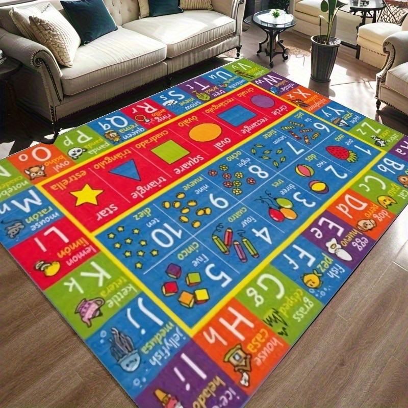 Large Living Room Rug, Non-Slip Foam Mat, Velvet Design, Indoor Outdoor Use, Artistic Style, 2.25m²