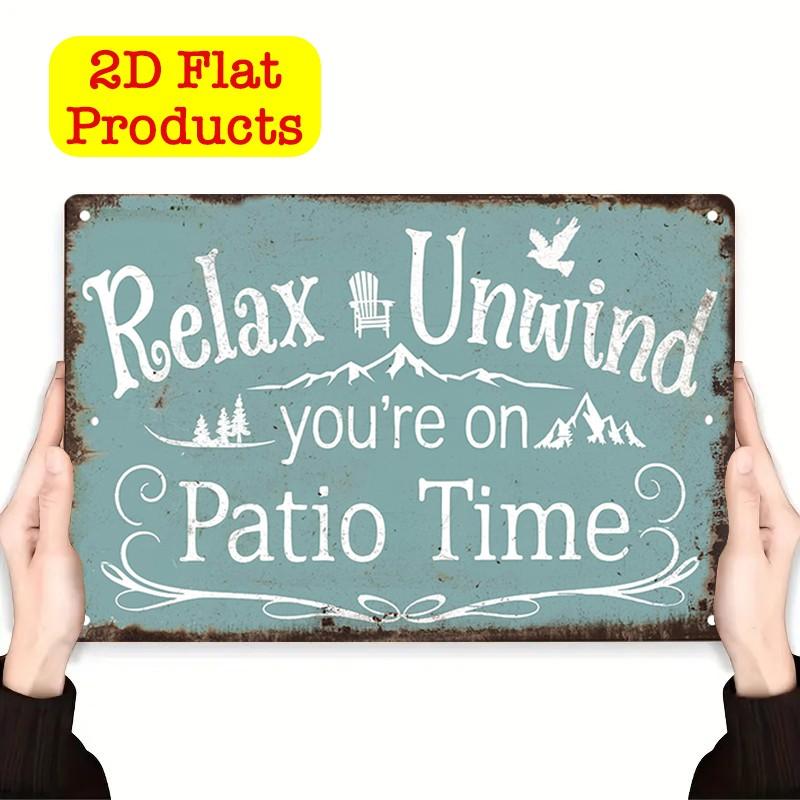 1 Piece Garden Time Poster Aluminum Sign, Cozy Cottage Metal Wall Art Print, Relaxing Aluminum Board Sign, Rural Mountain View Decor, 20x30 Cm