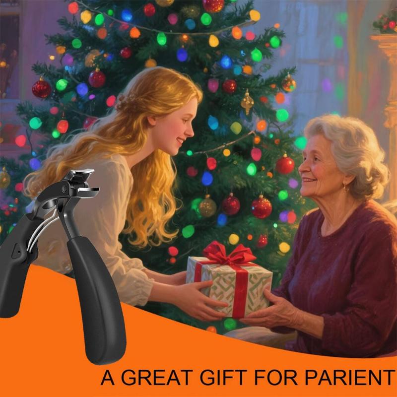 Professional Stainless Steel Nail Clippers, Wide Opening Anti-Splash Design, Long Handle Thick Toenail, Suitable for Men and Elderly