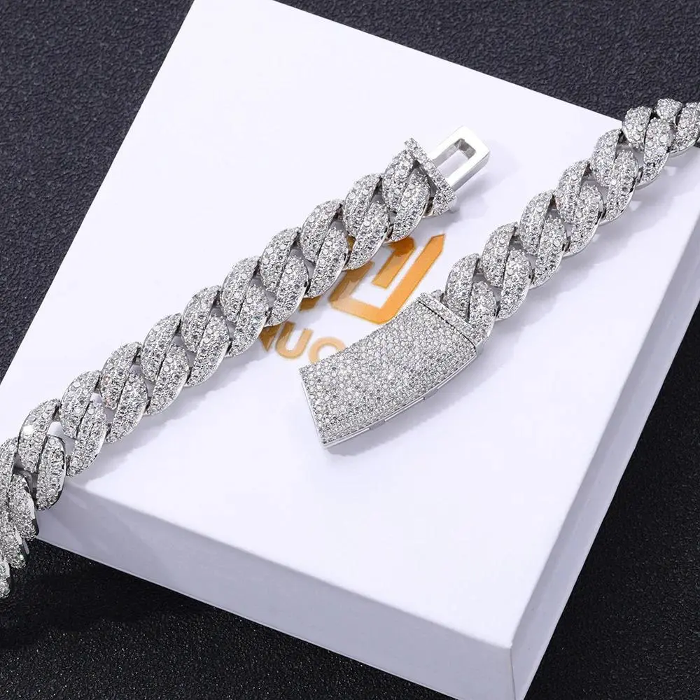 ESKEEM New Style 13MM Iced Out Cubic Zirconia Cuban Chain Hip Hop Jewelry Cuban Necklace Men
