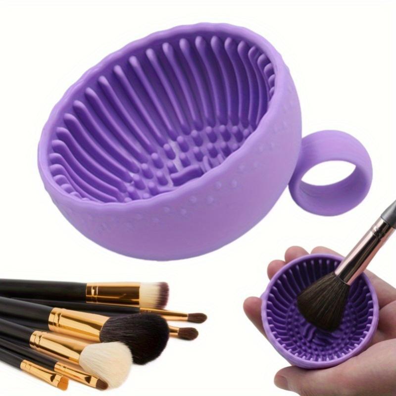 1pc Silicone Makeup Brush Cleaner Bowl - Makeup Brush Cleaning Mat - Soft, Gentle, and Effective Brush Cleaning Solution for Eyebrow, Facial, Brow, Blush, and Eye Brushes