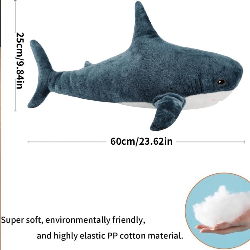 Cartoon Shark Design Plush Pillow, Cute Stuffed Shark Puppet, Soft and Comfy Plush Pillow for Adults, Cute Gifts for Festivals, Soft Cuddly Gift