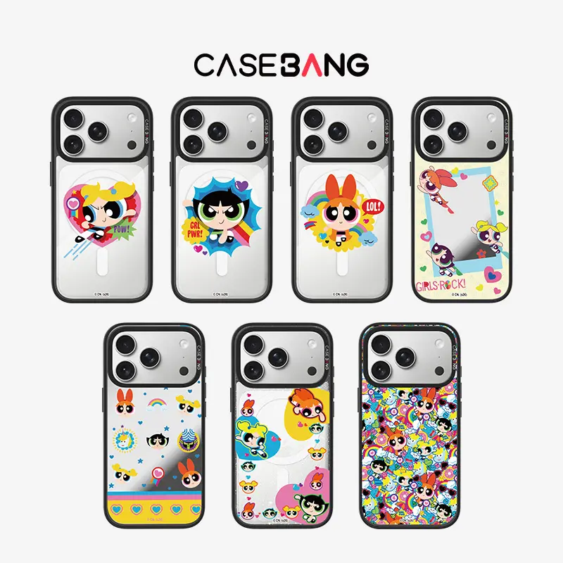 [Base Cover+Snap Set]For iphone 13-17,CASEBANG The Powerpuff Girls Series ImagiSnap MagSafe Case, Replaceable Back, Military Drop Protection