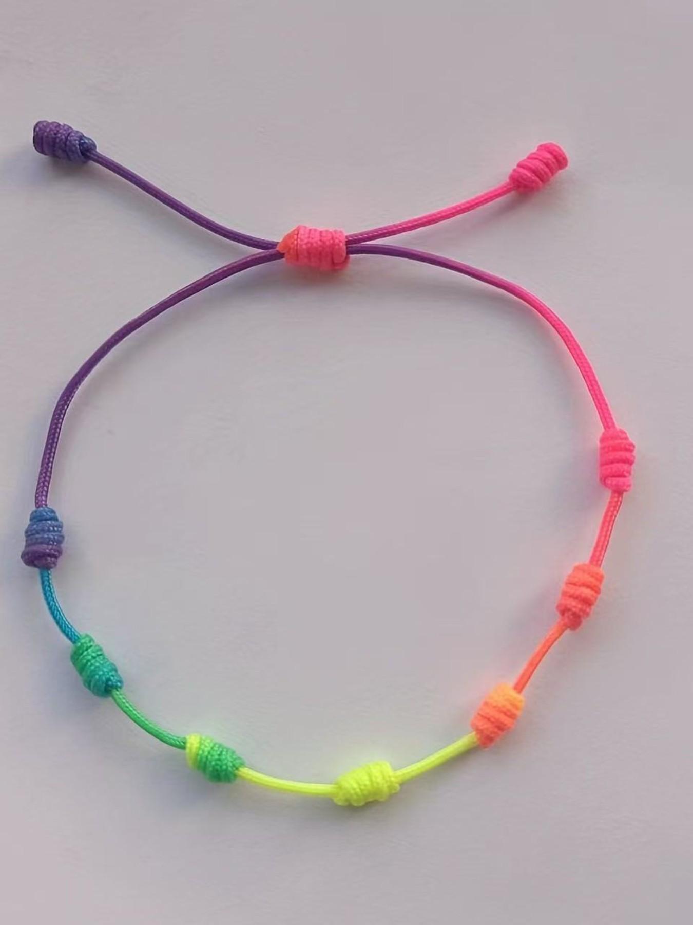 3 Pieces String Handmade Bracelets, Adjustable Kabbalah Knot Bracelet, Protective Amulet for Evil Eye and Good Luck