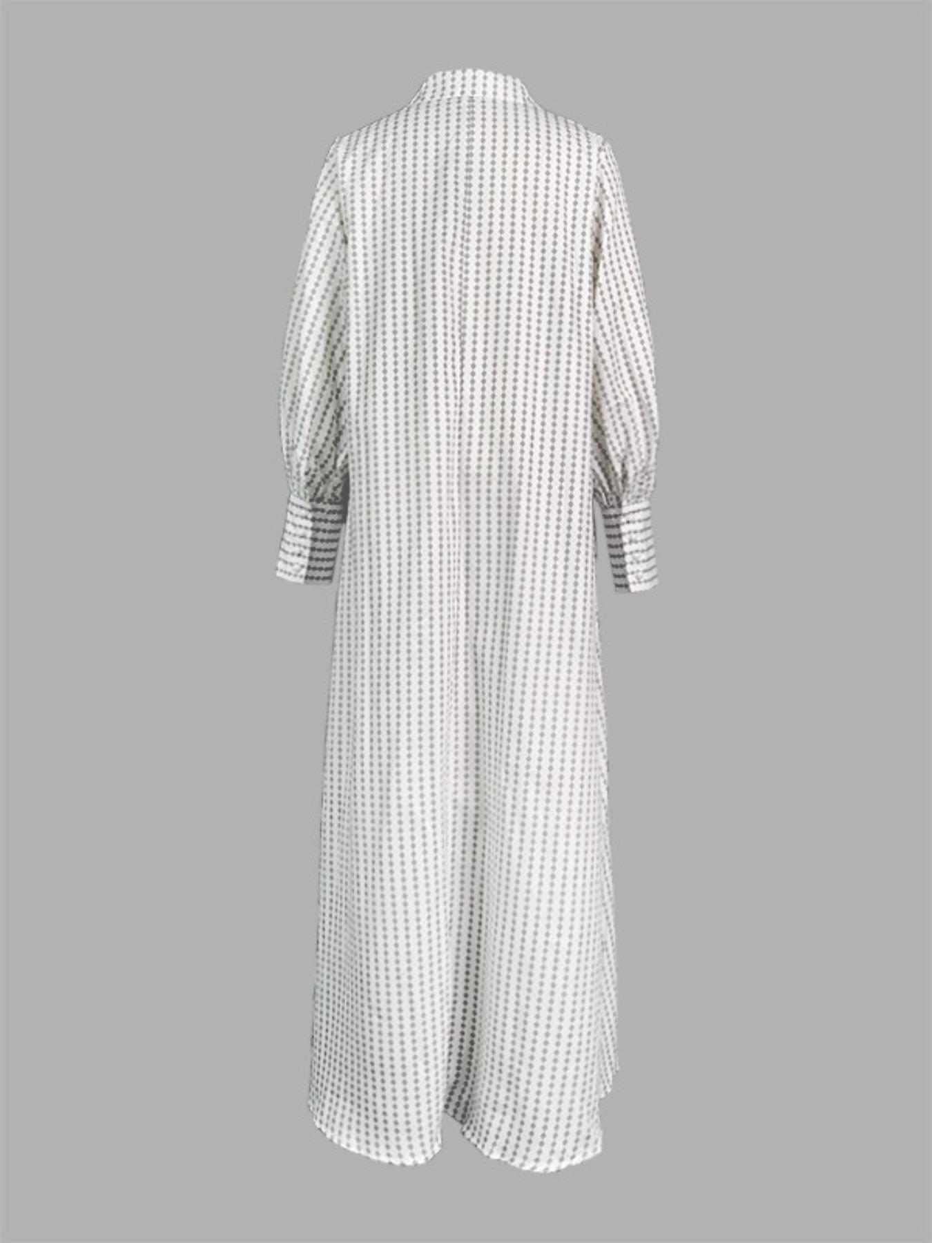 Women's All Over Print Button Shirt Dress, Casual Chic Long Sleeve Collared Dress for Daily Wear, Ladies Clothes for All Seasons, Womenswear