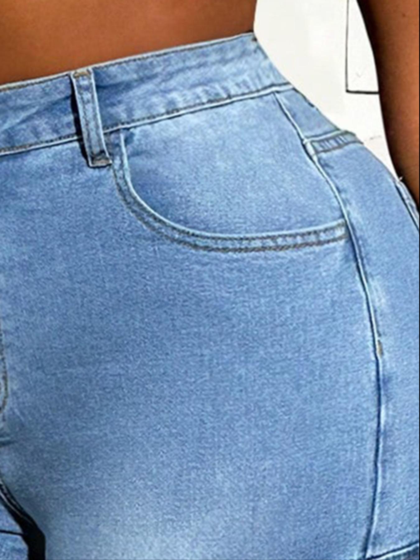 【Plus Size】 Women's Jeans, Casual Comfy Denim Pants for Daily Wear, Women's Bottoms for All Seasons, Stacked Jean