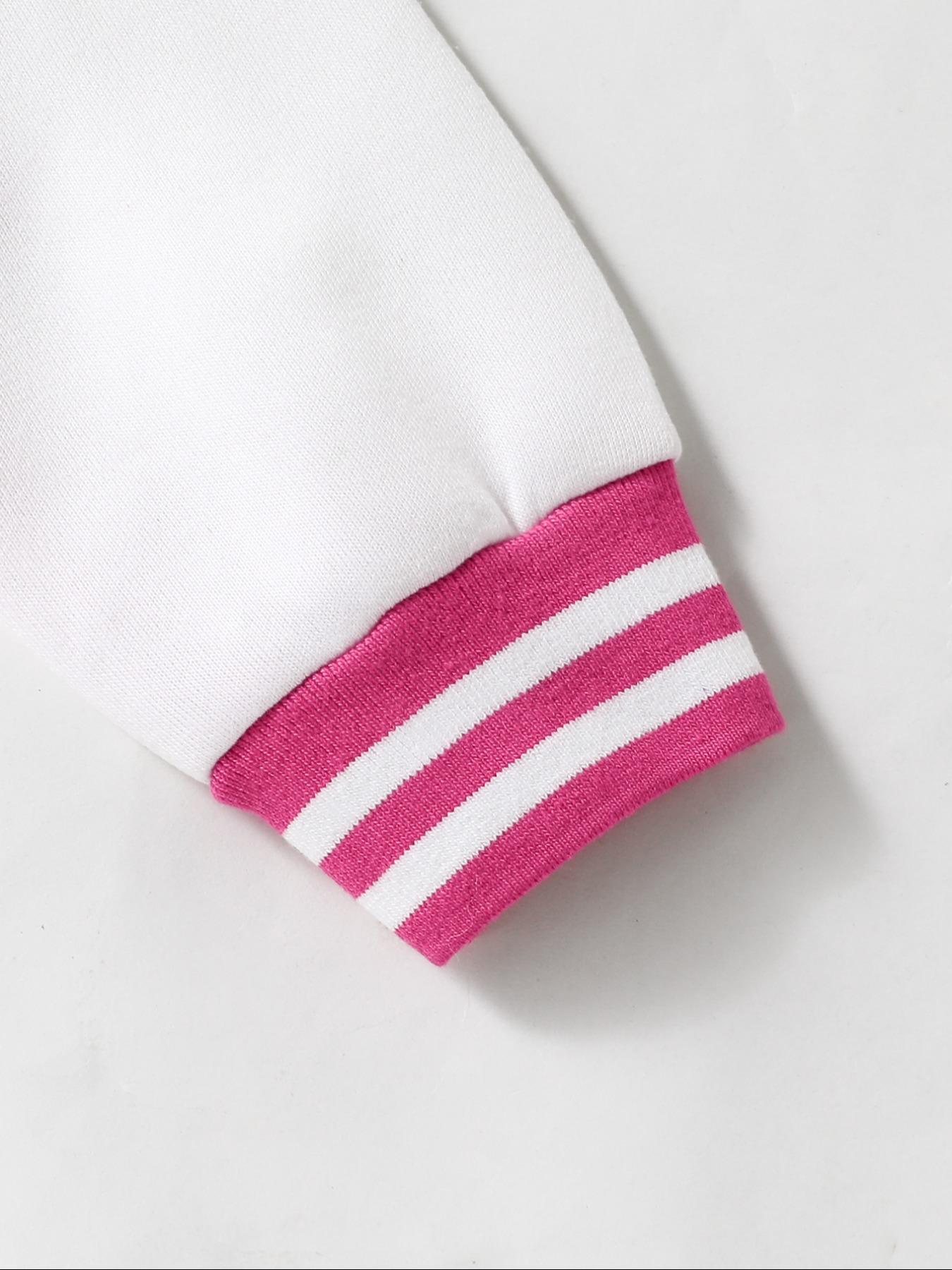 Girls Short Baseball Coat, Casual Sports School Uniform, Halloween Christmas Design, Elastic Fabric, Fall Winter Outerwear, Casual Cute Outerwear