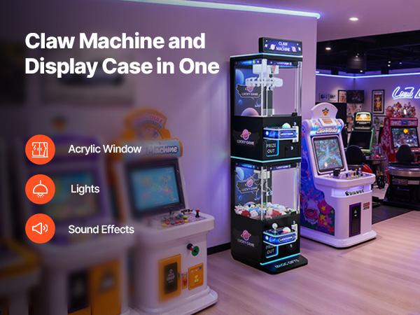 VEVOR Claw Crane Machine, Medium-Sized Arcade Game Machine with Claw+ Grabber Double-Layer, Light Sound, Toy Candy Grabber Prize Dispenser Vending Toy, for Commercial Home Cinema, Black Purple