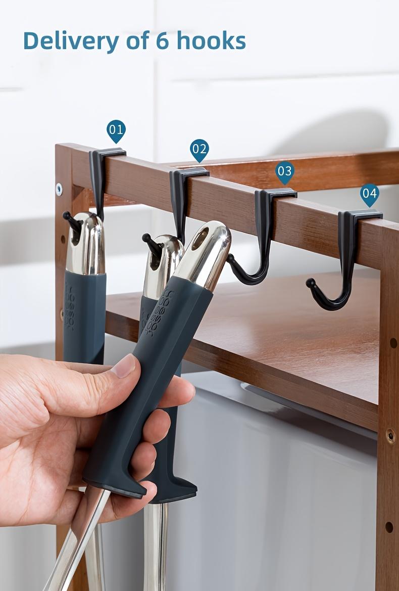 1pcs Bamboo Kitchen Countertop Oven Rack with Hooks and Cutting Board Holder Space Saving Vertical Microwave Storage Shelf Multi - functional Condiment Organizer Heavy Duty Easy Installation