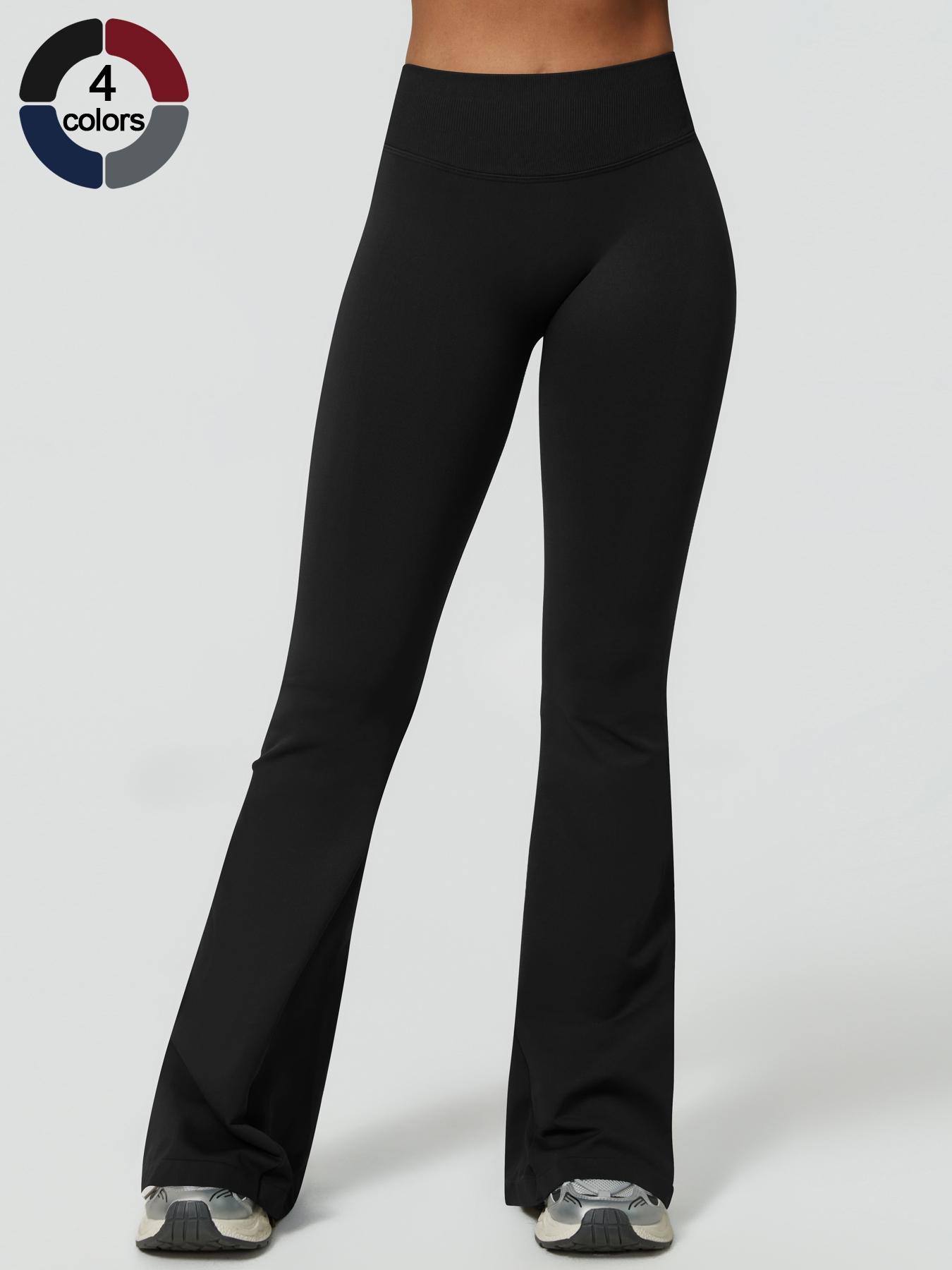 Women's High Waist Wide Leg Yoga Pants, Fitness Pants, Soft Comfortable Sportswear for Gym Running Cycling Hiking Golf Tennis, All Seasons Fitted Plain, Flare Yoga Leggings