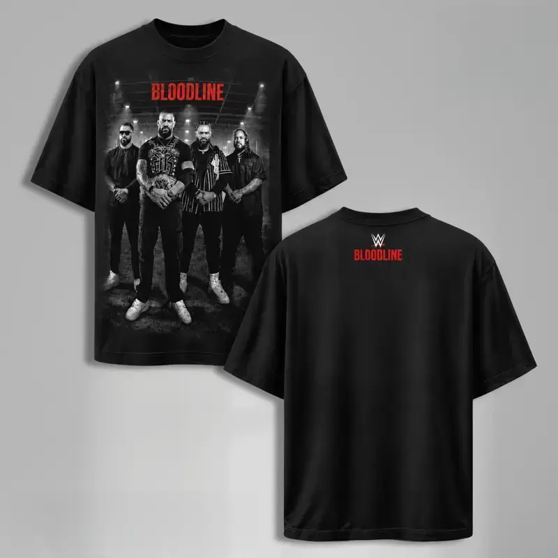 WWE The Bloodline Authentic Photo T-Shirt Vintage Oversized Graphic Champion Tee – Y2K Premium Cotton Top Trendy Streetwear Unisex Wrestling Gift Fans