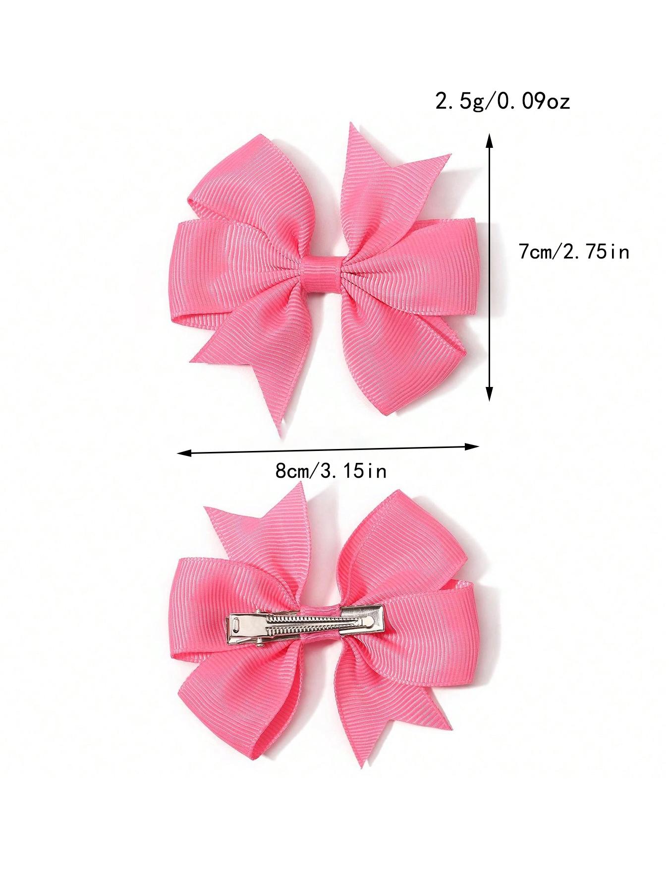 Random Color Bow Decor Hair Clip (20pcs), Cute Colorful Hair Accessories for Girls, Simple Style Plain Color Hair Clip for Daily Use, Hair Pin Set