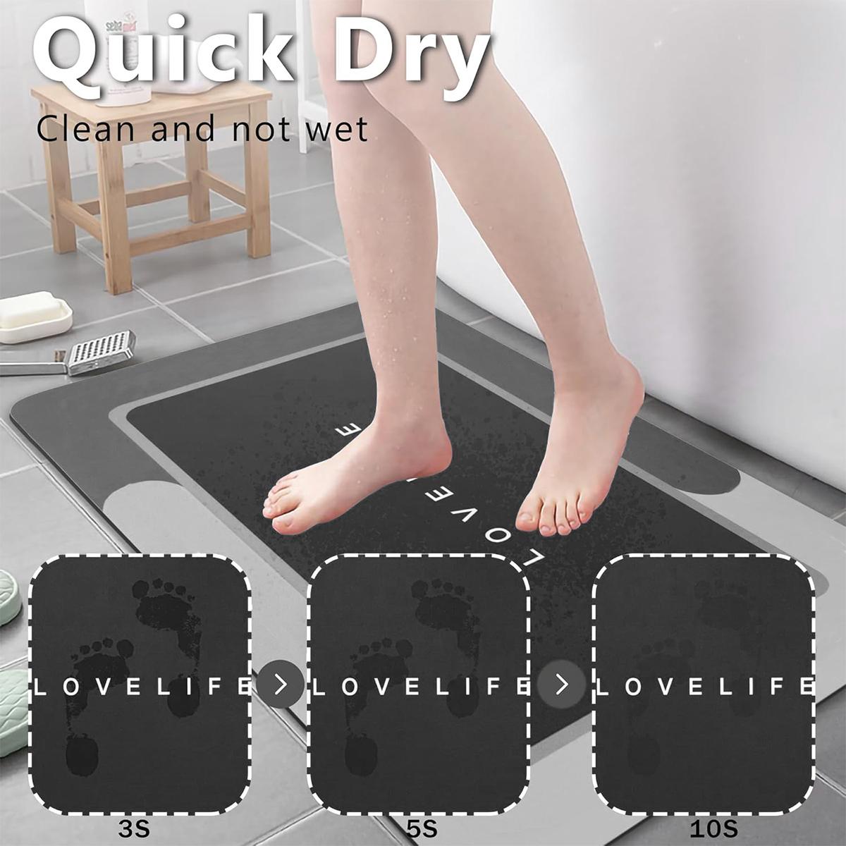 Modernized Magic Mat Bathroom,Rubber Quick Dry Bath Mat,Absorbent Mat Non-Slip Bathroom Rug Set Backed for Bathroom Kitchen Shower Sink