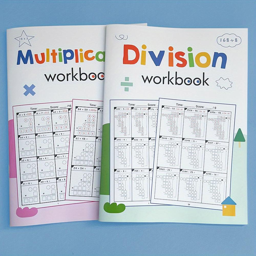 Two-Digit Multiplication Division Practice Book, Math Learning Tool for Young Adults & Elementary School Students, Educational Activity Book