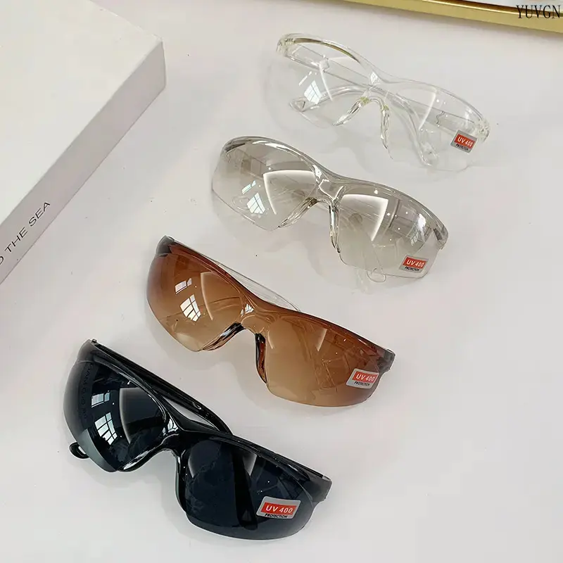 Unisex 4-Piece Impact Glass, Anti-Sand Dust-Proof Wind-Protective Safety Goggles for Factory Work, Outdoor Cycling
