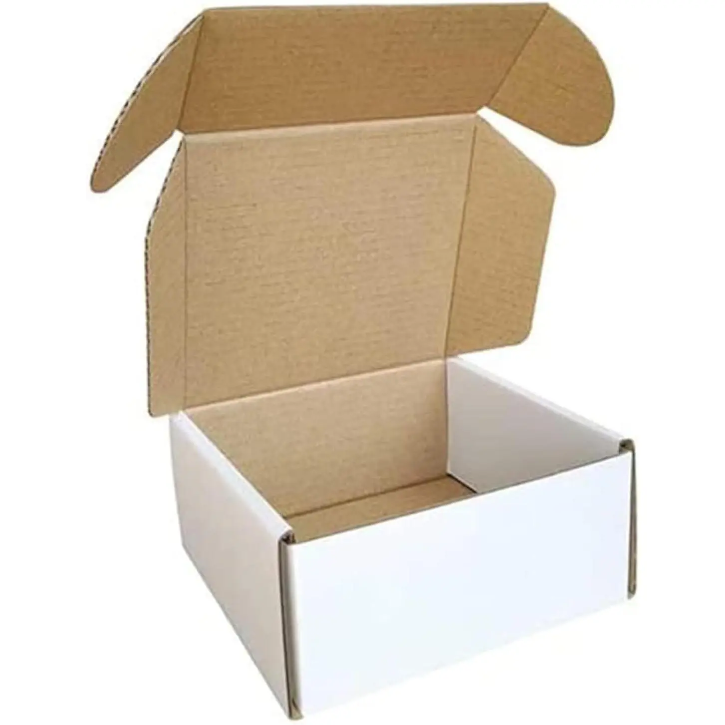 50 Pack 4x4x2'' Small Shipping Boxes, Corrugated Cardboard Mailers for Business, White (CM442)