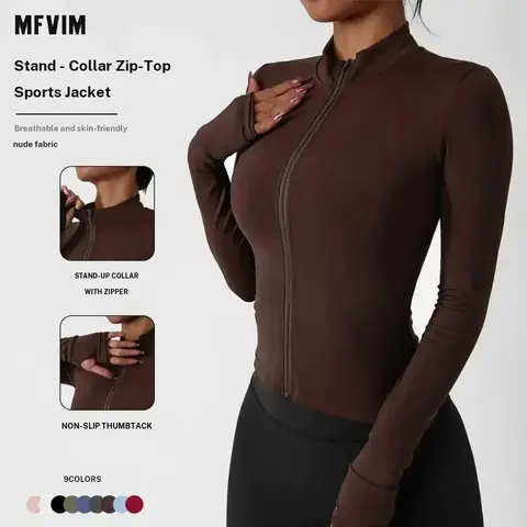 Women's Lightweight Full-Zip Athletic Outerwear - Long Sleeve Activewear Spandex (22% Elastane) Sports Jacket, Slim Workout Yoga Sweatshirt with Thumbholes, Athleisure Travel Essential,outdoorfun