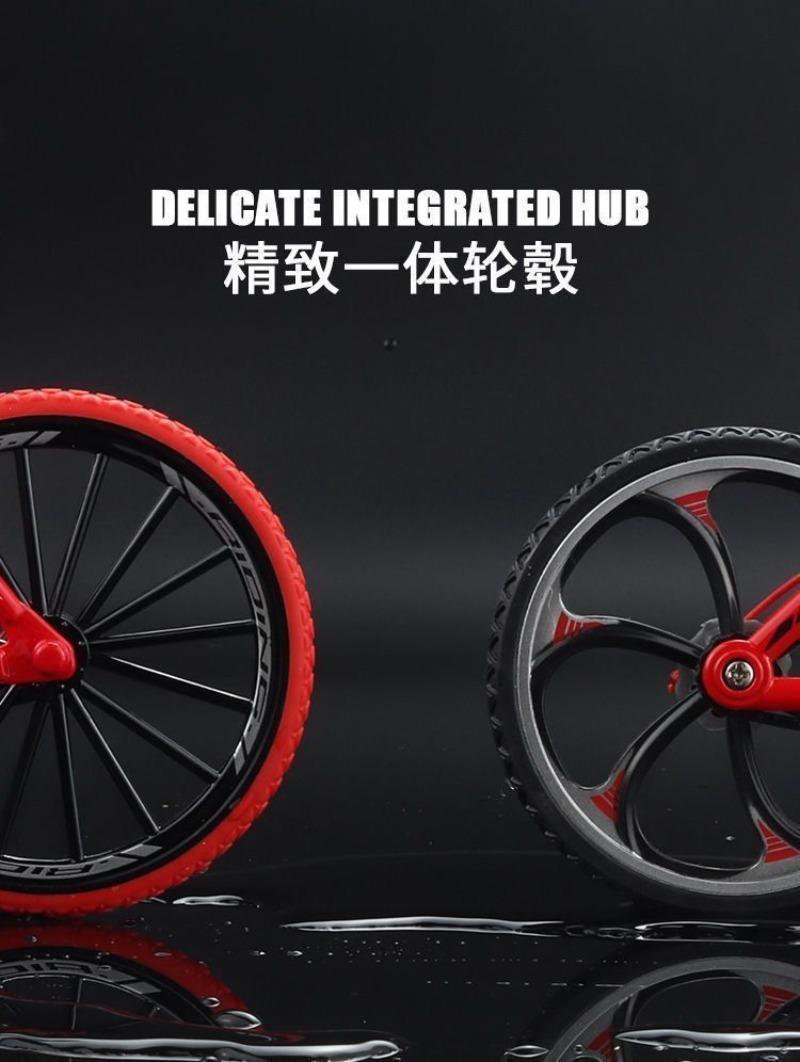 Alloy Simulation Folding Mountain Bike Model Kit, Biking-Themed Ornament for 3-8 Years Old Children, Bicycle Model