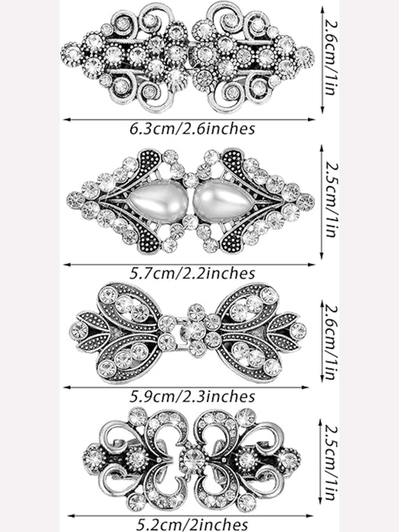 4-Piece Vintage Sweater Clip Set, Fashion Collar Clips and Formal Shirt Clips, Ideal for Women's Shirts, Dresses, Scarves, and Cardigans