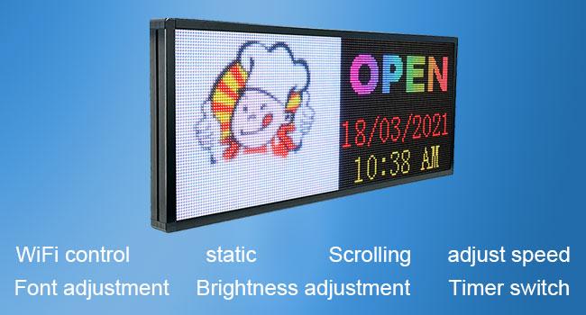 P6 Programmable Scrolling LED Sign Custom Digital Signage Displays Outdoor Aluminum Alloy Wifi Control Open Matrix Panel Electronic Message Board Screen Advertising Ticker Open Neon Sign