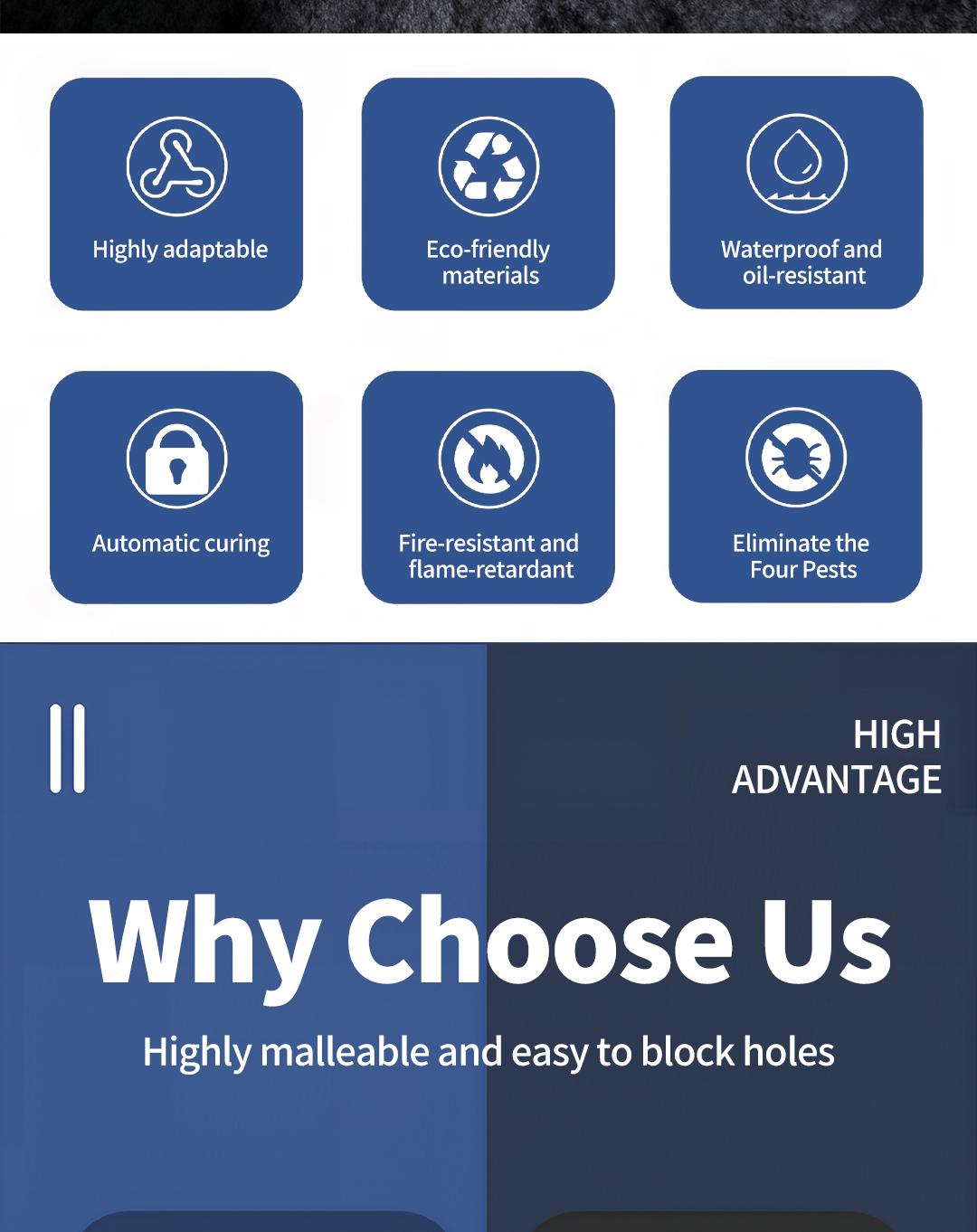 SOPAMI Sealant Clay 20pcs Patented Sticky Pipe Sealant Mud for Air Conditioning Hole Blocking Anti Insect Windproof Quick Dry Adhesive