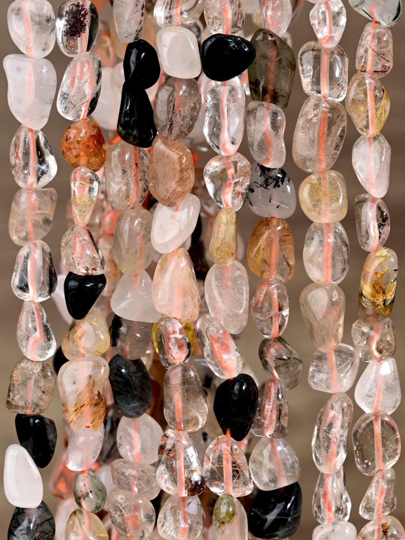 40 cm Natural Citrine Carnelian Amethyst Mixed Crystal Beads, Irregular Loose Beads for Jewelry Making, Handmade Bracelet Necklace Additions, 6x8mm Beads