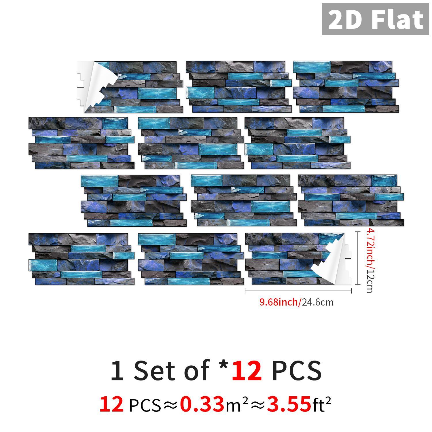 12/24/48 Sheets Tile Stickers,High Quality Look, DIY Easy,Striped Marble Peel & Stick Tile Stickers - Waterproof Wall Sticker Square Backsplash For Kitchen Bathroom Home