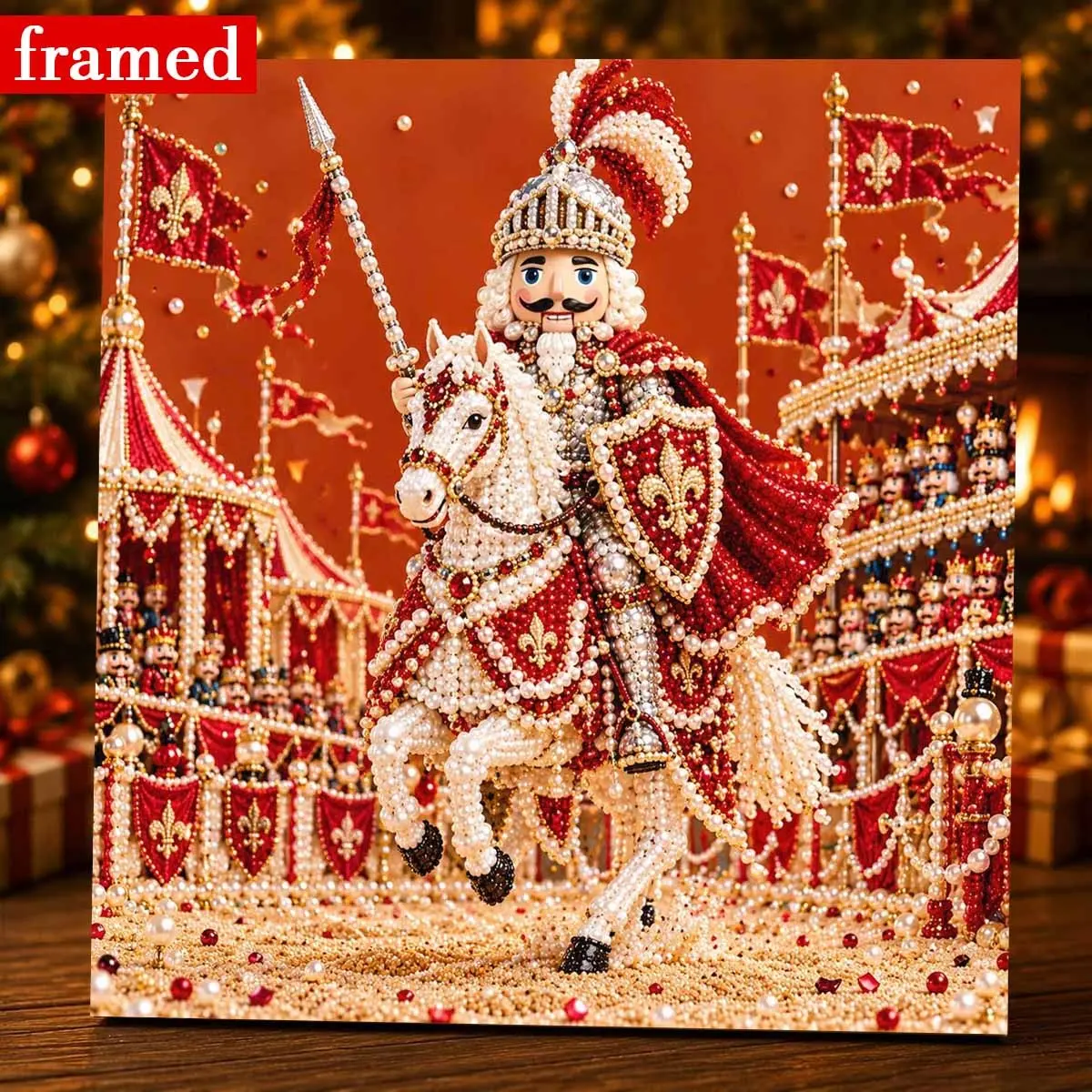 Handmade Pearl Painting Kit, Nutcracker Design, Small Frame Art, Christmas Theme, Home Decor, Perfect Gift for Family and Friends