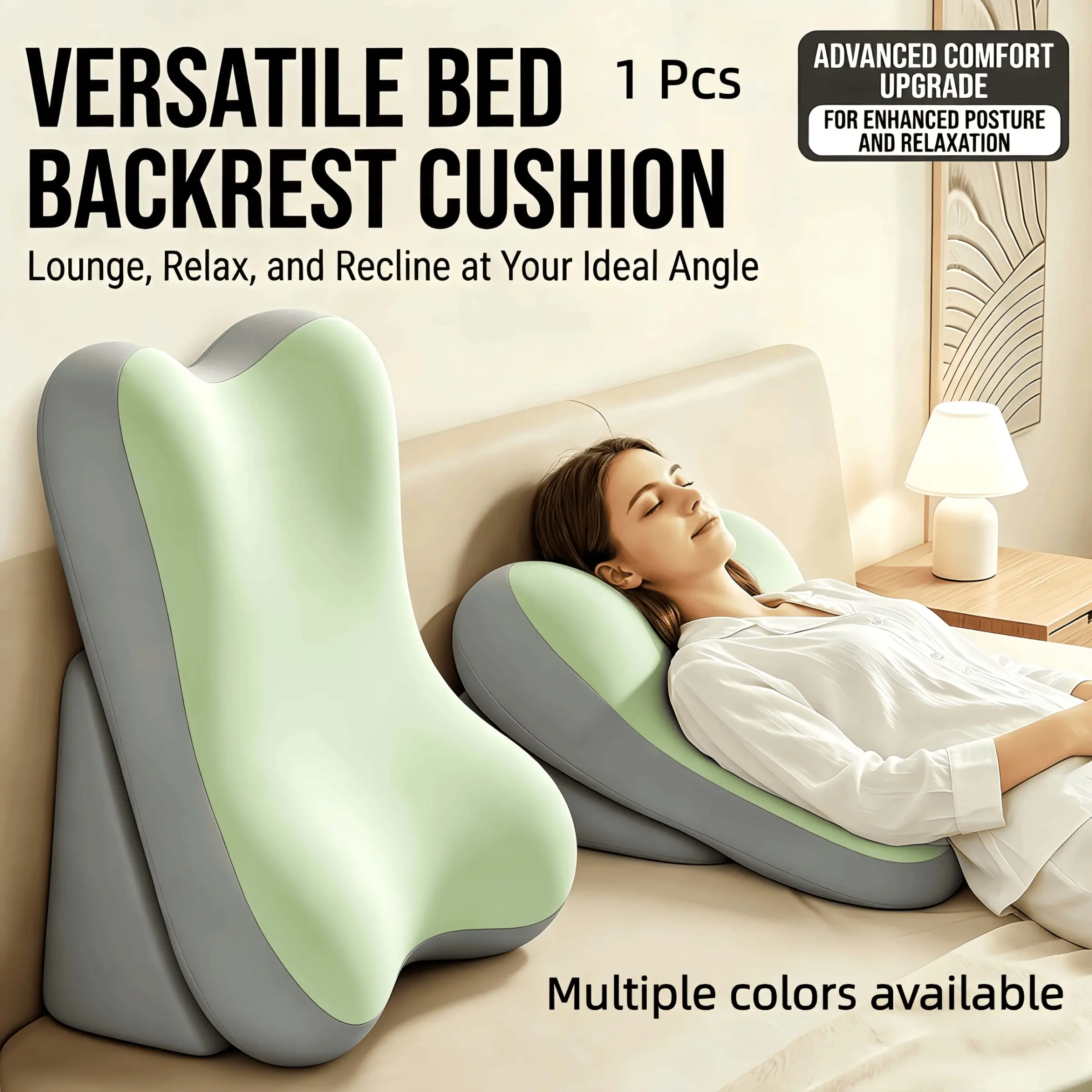 2027 New Arrival - Anti-snoring - Prevents acid reflux - Ergonomic memory foam wedge pillow set - Adjustable lumbar support pillow, multi-functional for reading, driving, sitting, lying down, sleeping and playing, two-piece split anti-slip design.