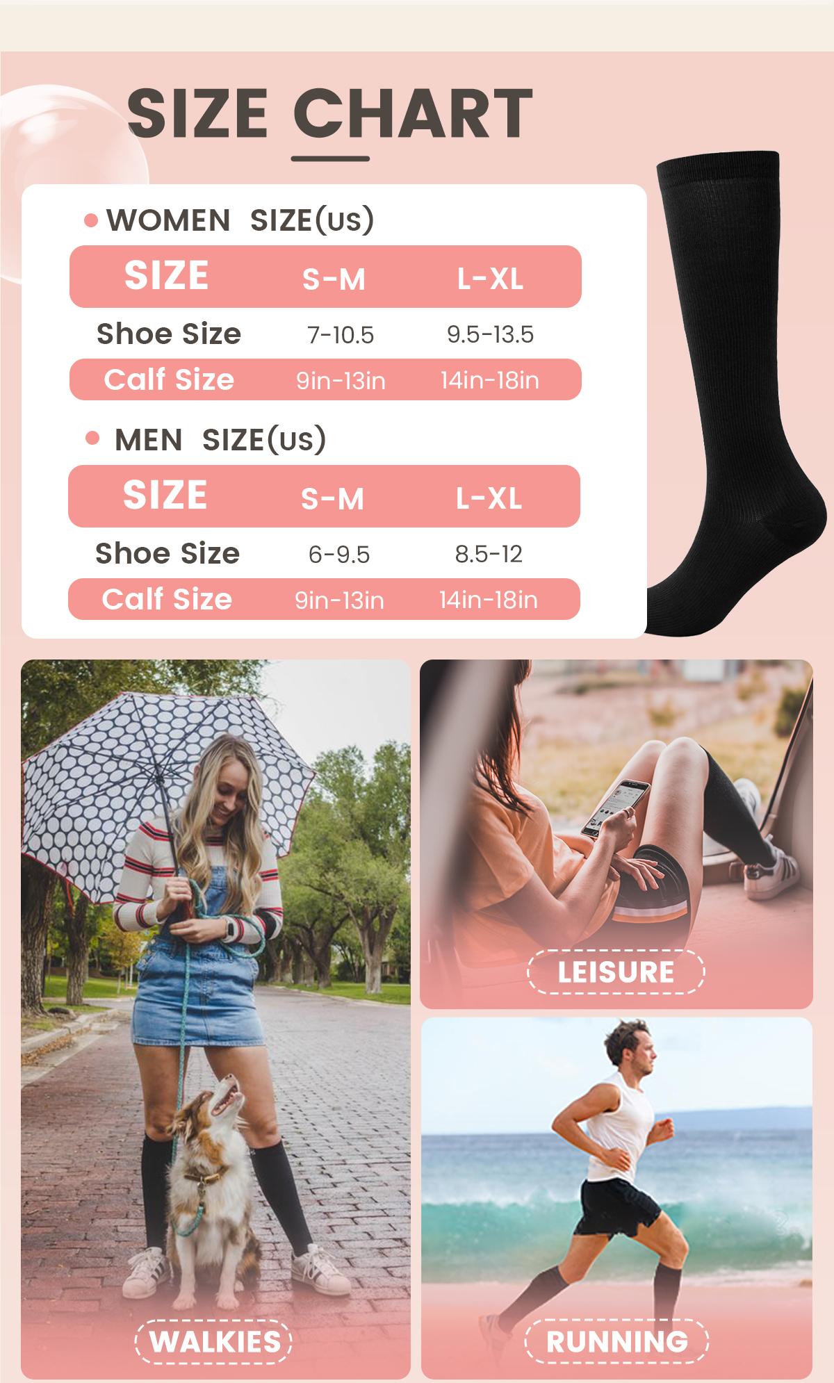 Viconow 4 Pairs Sports Socks for Women - Best Support for Circulation, Running, Travel