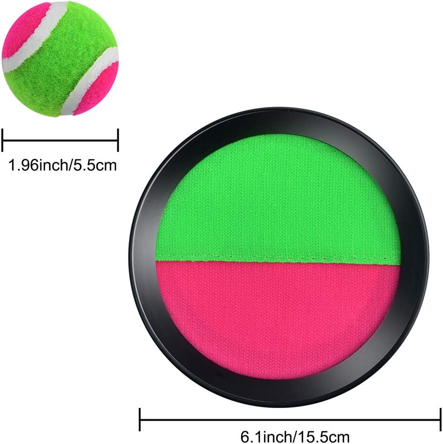 4 Sets Paddle Catch Ball and Toss Game 15.5cm Velcro Catch Ball Set for Sport with a Bag