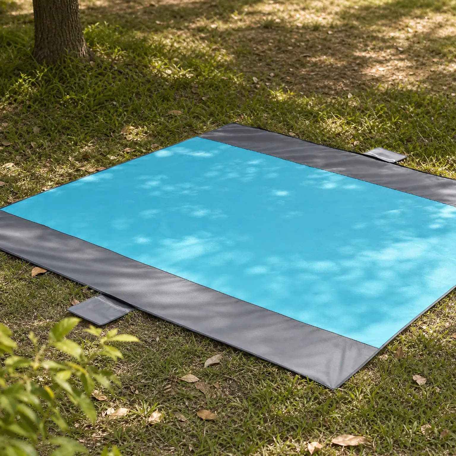 Oversized Sandproof Waterproof Beach Blanket for 7-8 People, Extra Large 108"x85" Portable Beach Mat with Zipper Pockets & Stakes, Tear-Resistant Parachute Nylon, BlueGift