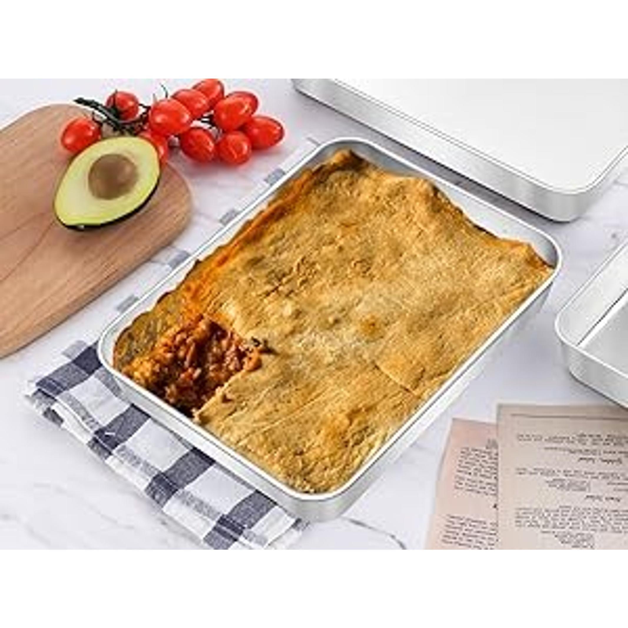 Rectangle Cake Pan Set of 2, 9 X 12 X 2 Inch Stainless Steel Baking Pan for Oven, Lasagna Brownies Casseroles Cakes Bakeware, Dishwasher Safe