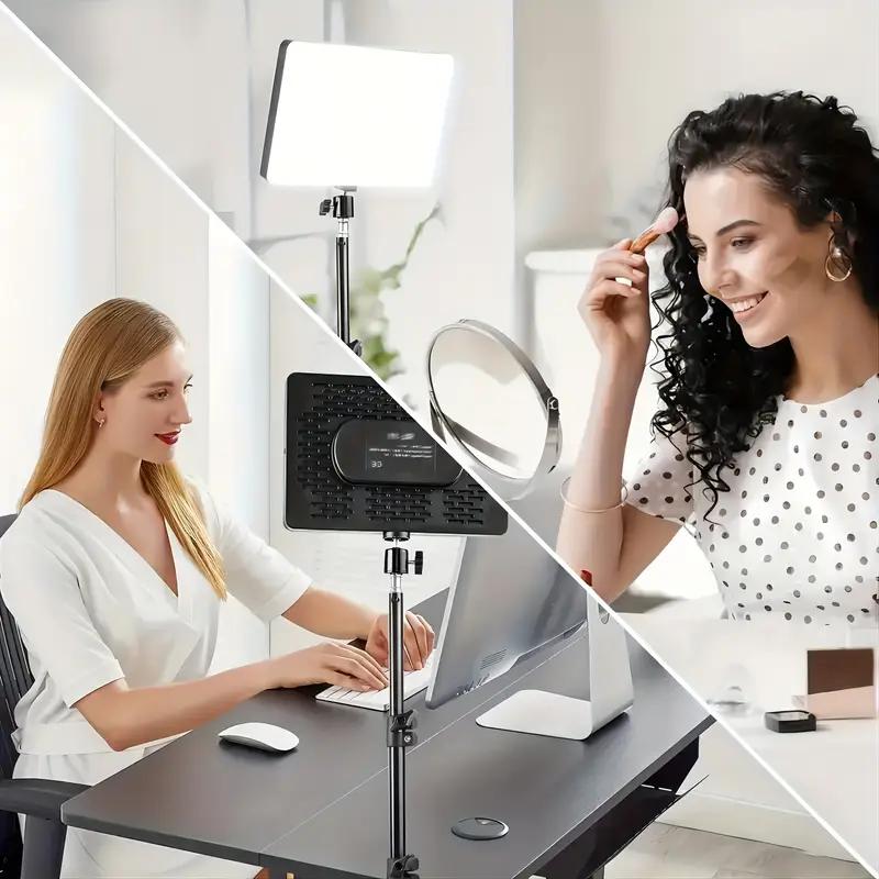 2PCS 10" LED Video Light Panel Kit with Telescopic Tripod, Video Light Adjustable 2200K-4500K Temperature for YouTube Creators, Live Broadcast Studio and Smartphone Lighting Solutions, #valentine's#Spring Break