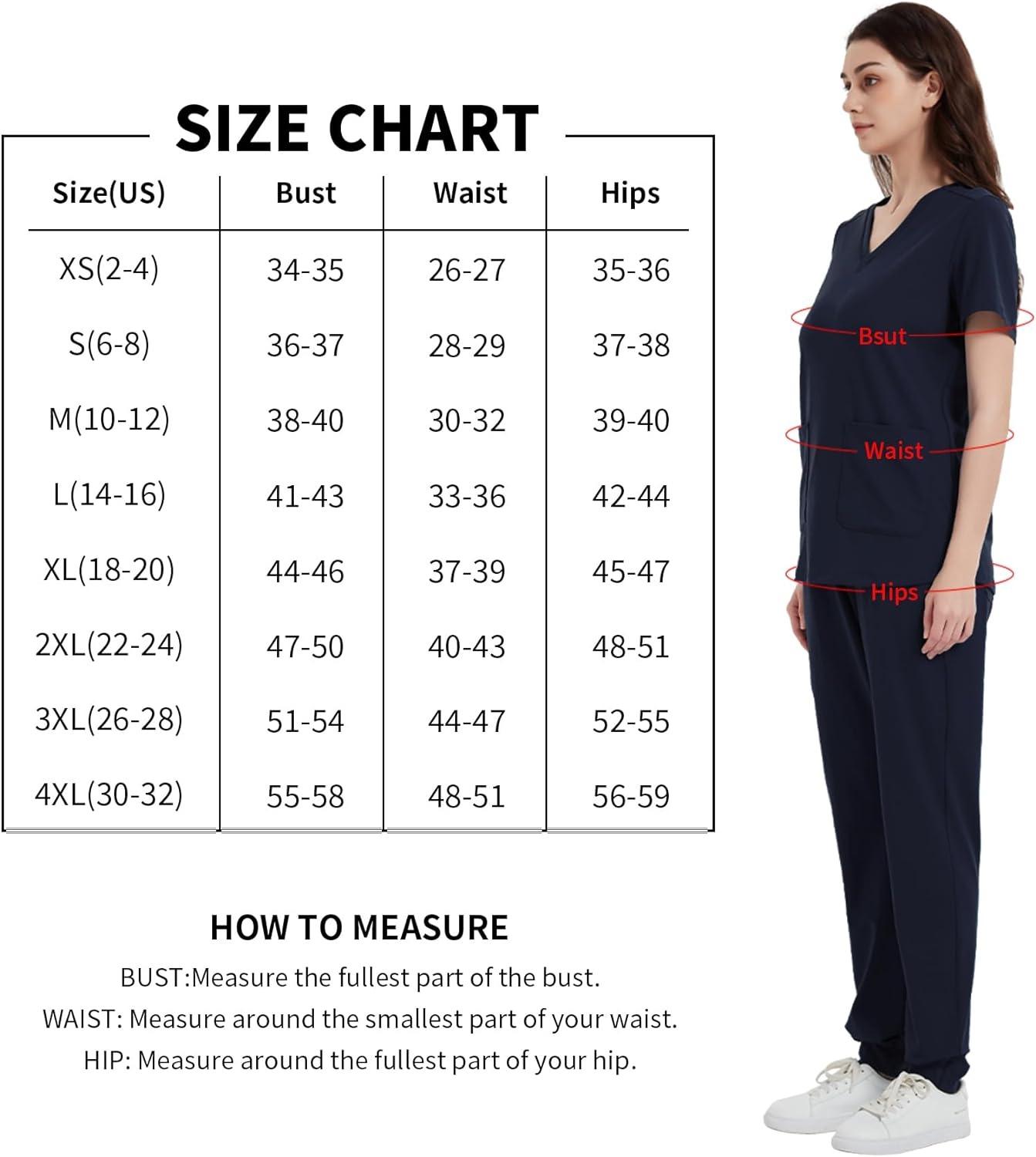 Scrub Tops for Women V-Neck Classic Fit with Two Pockets for Medical Uniforms Four-Way Stretch, Anti-Wrinkle SpringStatements