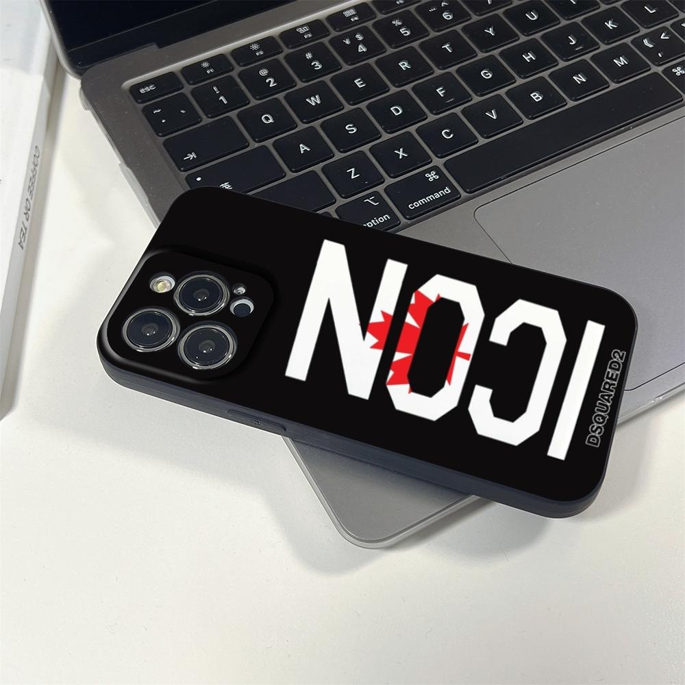 Red Maple Leaf DSQUARED2 Phone Case FOR IPhone 17 air 16 15 14 13 11 12 Pro 15 Plus 16 Pro MAX Samsung Galaxy S25 Ultra S24 S23 Black Covers