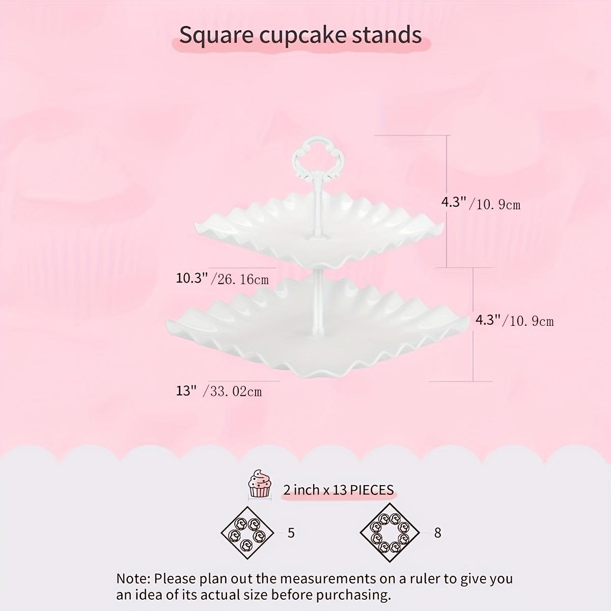 10 Pieces Christmas Cake Stands, 3 Double Tier Cupcake Stands + 3 Three Tier Cupcake Stands + 4 Appetizer Trays for Birthday Baby Bridal Shower Organiser Racks