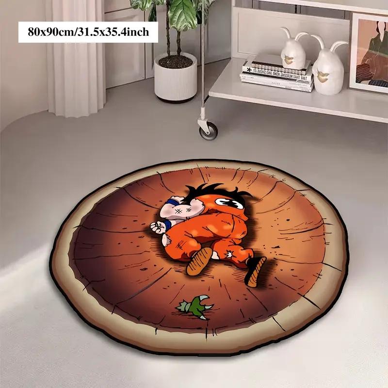 Fashion Anime Character Carpet, Cool Street Style Round Rug, Durable No Fuzz Fabric, Suitable for Living Room Bedroom Closet