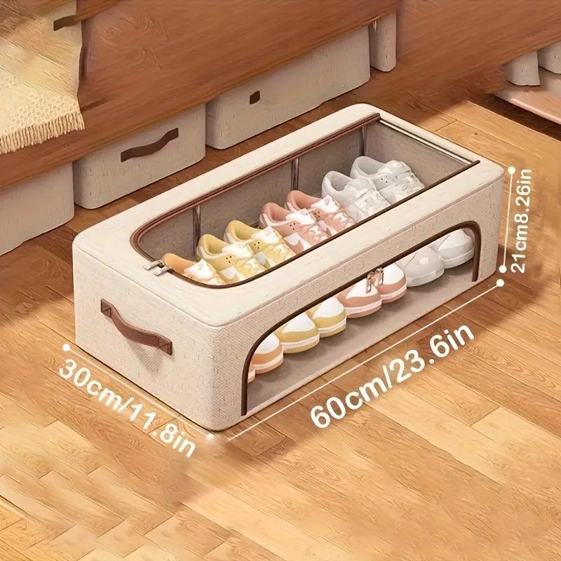 New Stackable Shoe Box with High Lid, Easy Access, Multi-Functional Bed Storage, Perfect for Home Dorm School Use, Organizer Box