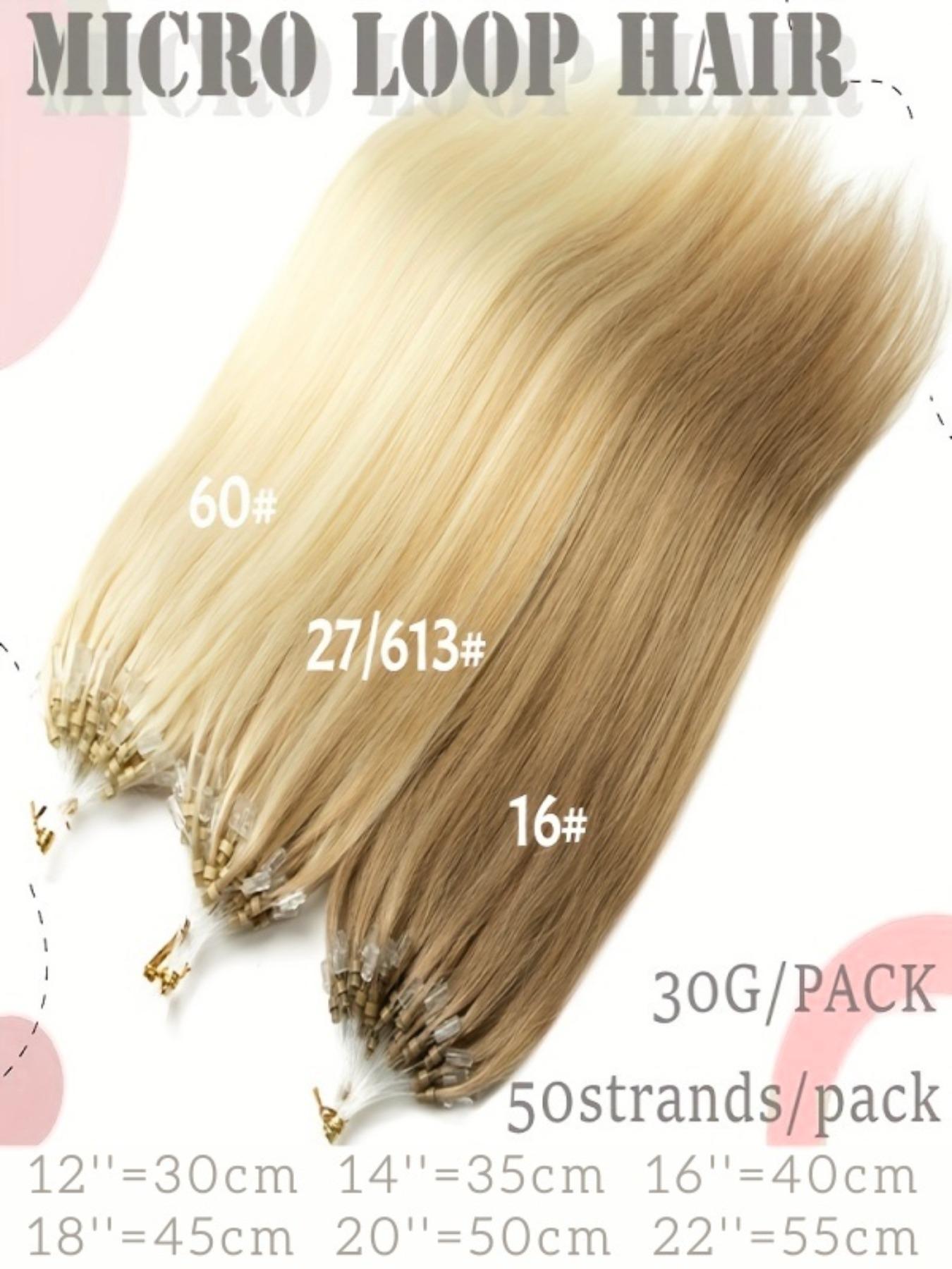 Microlink Hair Extensions Made from Real Human Hair, Featuring Microbead Micro Loop Technology, Soft And Shiny, with a Total of 50 Strands