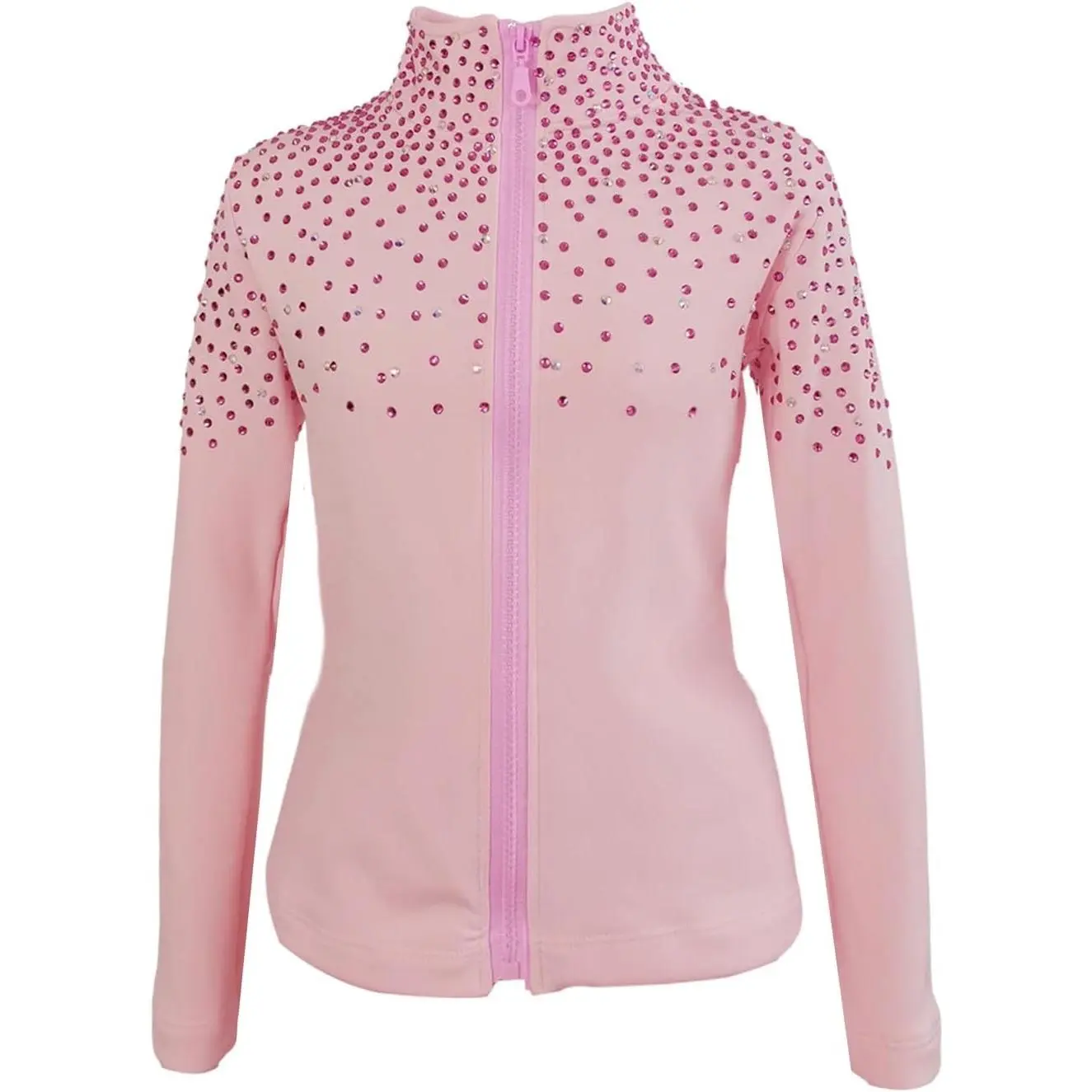 Ice Skating Jacket Girls Women Stretch Fleece Skate Coat Training Wear Figure Skating Tops