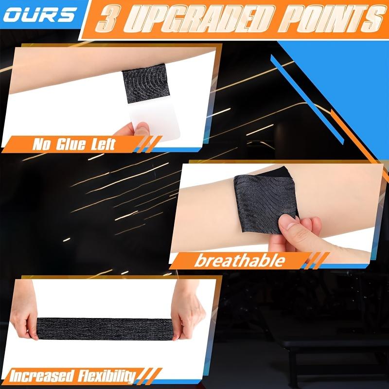 Shoulder exercise patch, pre-cut shoulder training patch, elastic bandage, prevent muscle strain, wound care, support muscles, enhance stability, breathable, black, 6-piece set