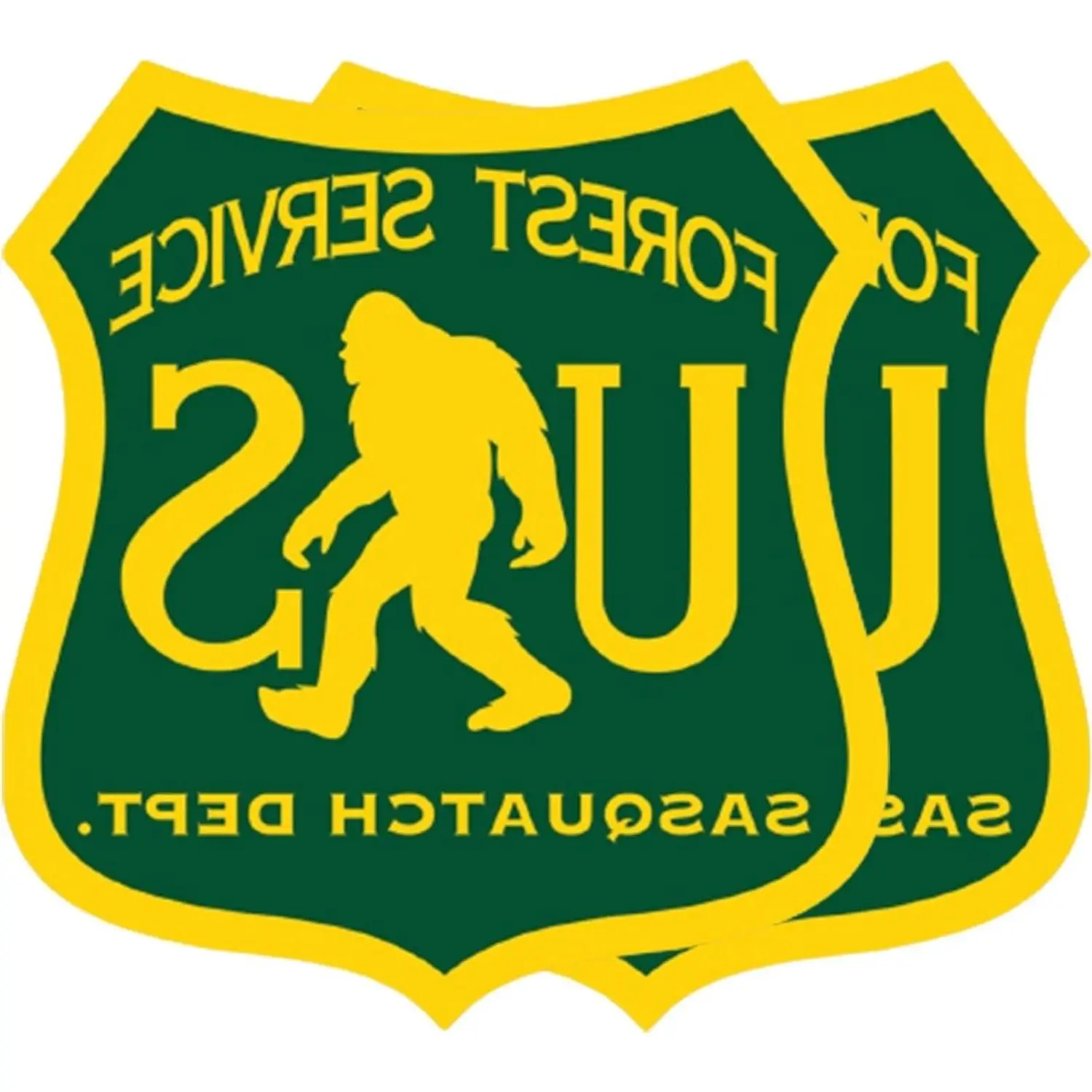 2-Pack US Forest Service Sasquatch Dept Bigfoot Vinyl Decal Stickers - 4 Inches - for Car Truck SUV Van Window Bumper Wall Laptop Tablet Cup Tumbler and Any Smooth SurfaceGift